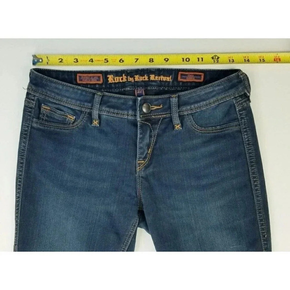 Rock By Rock Revival size 27X31 Carla Legging Embroidered Logo Blue Denim Jeans - Picture 2 of 12